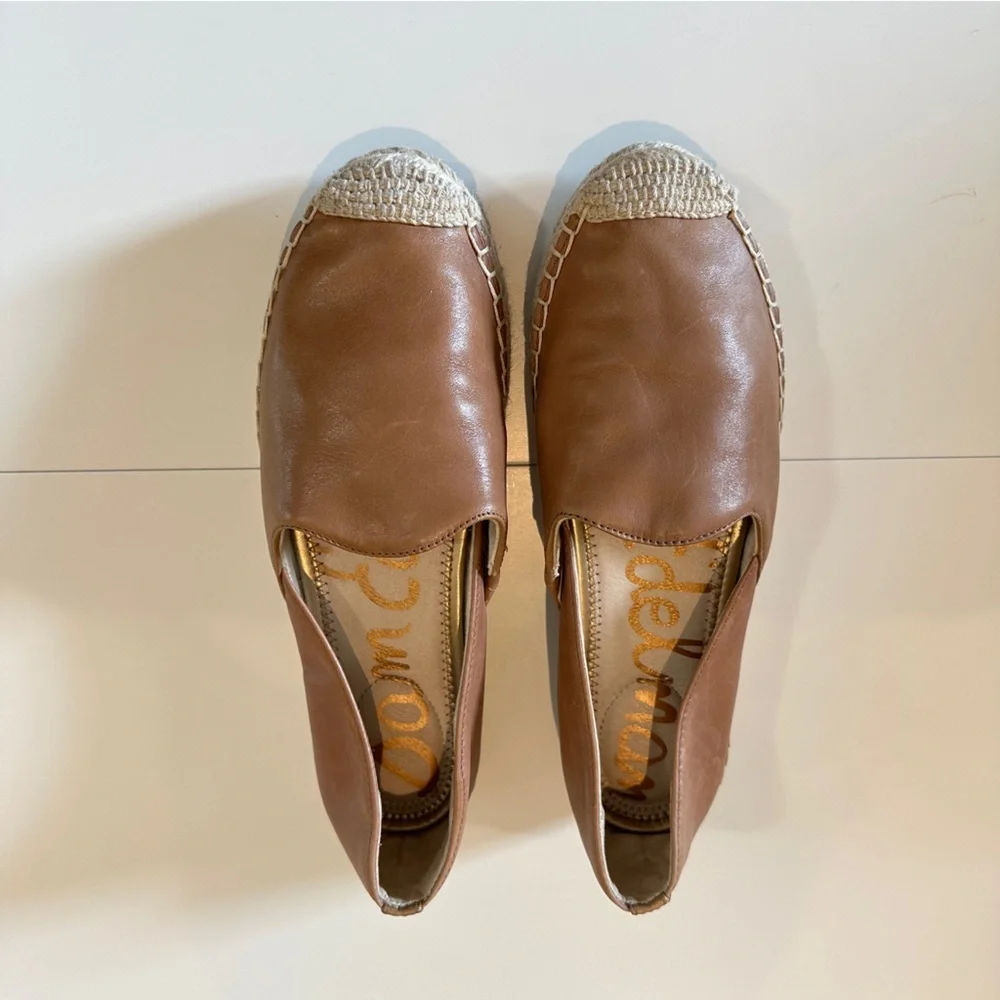 Sam Edelman Women’s Kesia Light Brown Genuine Leather Espadrille Flats sz 7M